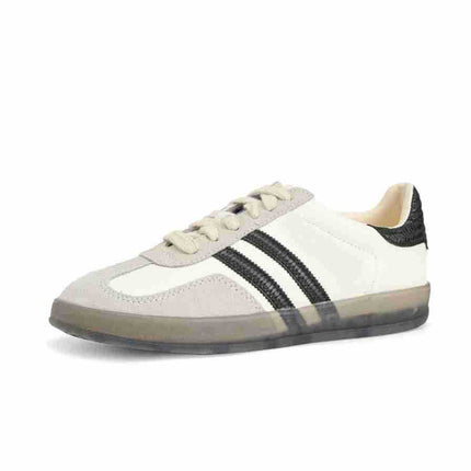 in stock Genuine Leather Inner Heightening German Training Shoes Flat Bottom All-match Inner Heightening Casual Shoes Three Bar Cowhide German Training Shoes Women's Shoes
