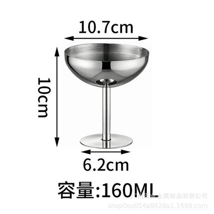 304 Stainless Steel Ice Cream Cup Entry Luxury INS Goblet Pudding Dessert Cup Cocktail Cup Smoothie Bowl Ice Cream Cup