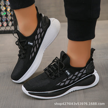 Men's Summer Breathable Running Shoes, Mesh Sneakers, Versatile Casual Student Jogging Shoes, Cross-Lace Comfortable Shoes