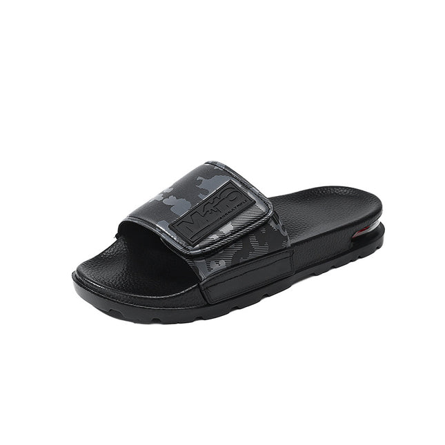 Slippers Men's Summer Fashion Outfit Trendy Air Cushion Slides Soft Sole Outdoor Beach Shoes Velcro Vietnamese Slippers