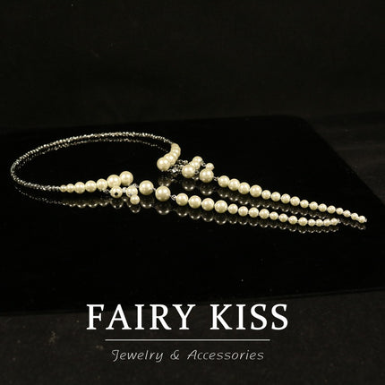 Light Luxury Exquisite Pearl Tassel Collar Necklace Fashionable Elegant Neck Chain Niche Design Sense Open Clavicle Chain