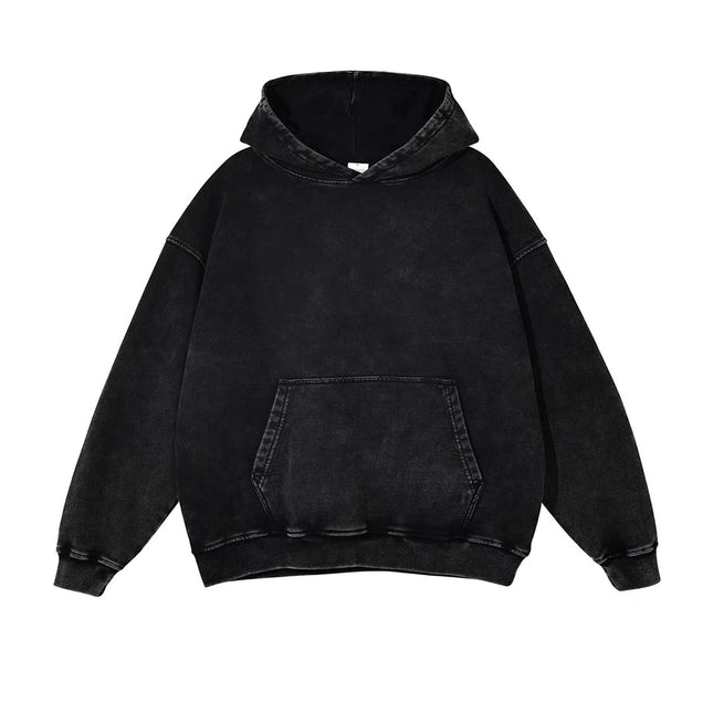 Cross-border American Retro Batik Washed Hooded Sweatshirt New High Street Tide Brand Loose Men's and Women's Tops to Figure Production