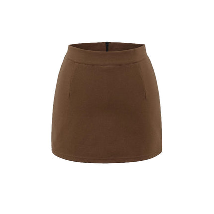 Hot Girl High-Waisted Elastic Slim-Fitting Anti-Exposure Short Skirt for Women 2025 Summer Hot Girl Tight-Fitting Hip-Hugging Skirt One-Step Skirt