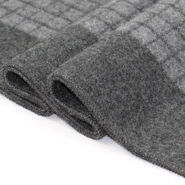 Autumn and winter warm Men's scarf wool blended gray plaid high-end new scarf men's Jacquard brushed scarf