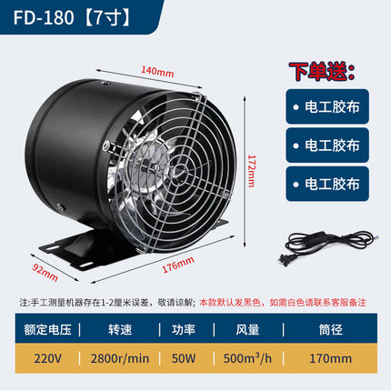 Powerful Exhaust Fan Kitchen Ventilation Fan Household Oil Fume Extractor Fan for Rental Houses, Installation-Free, High Suction Ventilation Fan