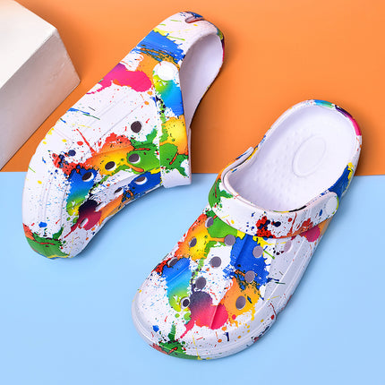Heat Transfer Cave Shoes Women's EVA New Graffiti Street Hip Hop Garden Shoes European and American Fashion Beach Sandals