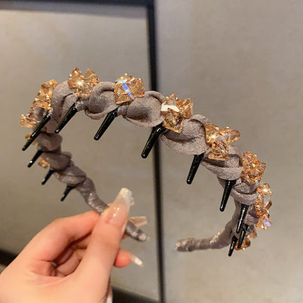 Toothed Broken Hair Wave Hair Band Women's 2025 New Style High Cranial Top All-match Face Wash Hair Band Cyber Popular Hair Clips Headdress Hair Accessories