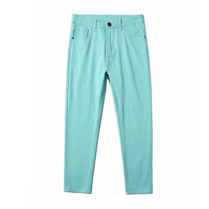Summer Thin Casual Pants for Men, Loose Straight Grass Green Business Solid Color Versatile Youth Men's Long Pants Wholesale
