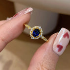 Royal blue zircon ring