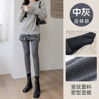 Medium gray-socks / One size fits all [medium thick velvet 300g]