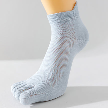 Toe Socks for Men and Women, Ultra-Thin Breathable Mesh Summer Tabi Socks, Pure Cotton Combed Short-Tube Pure Cotton Boat Socks, Invisible Socks