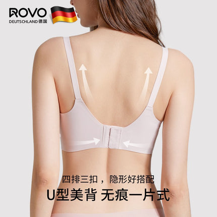 Rovo Maternity Nursing Bra Summer Thin Push-Up Anti-Sagging Seamless Large Bust Fixed Cup Wholesale Bra