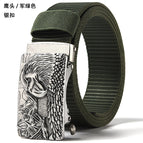 1 Eagle Head Army Green [Silver Buckle] / 110cm