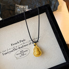 934 rotating gourd necklace [black chain]