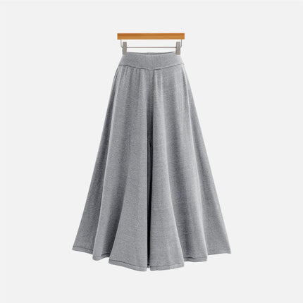 100.00kg Wool Pure Pleated Women's Skirt Elegant Mid-length Knitted High Waist Skirt Skirt Loose plus size Large Swing Skirt