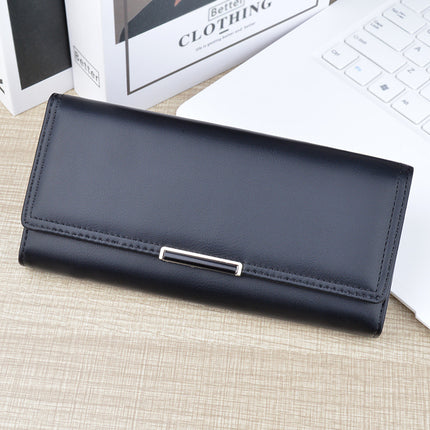 New Wallet Women's Long Multi-Card Wallet Soft Wallet Fashionable Simple Three-Folding Large Capacity Clutch Card