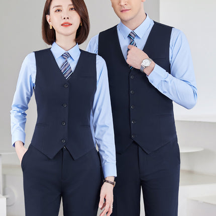 Men's and women's same professional suit vest suit hotel front desk waiter work clothes long sleeve catering ktv work clothes