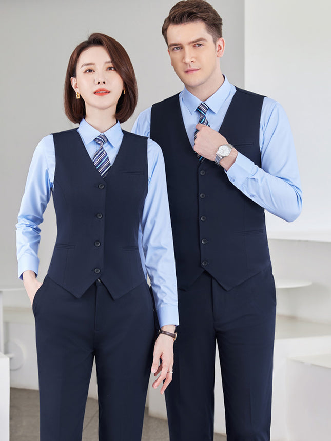 Men's and women's same professional suit vest suit hotel front desk waiter work clothes long sleeve catering ktv work clothes