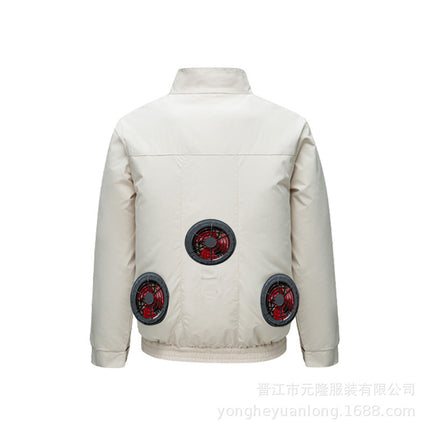 Cross-Border Summer Cooling Air-Conditioning Clothing with Fan Refrigeration Workwear Outdoor Heatstroke Prevention Fan Clothing Men's Labor Protection Clothing Work Clothes