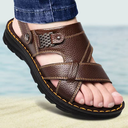 Men's Sandals Non-slip Deodorant Summer Casual Middle-aged Dad Beach Sandals Fashionable Wear-resistant Men's Sandals