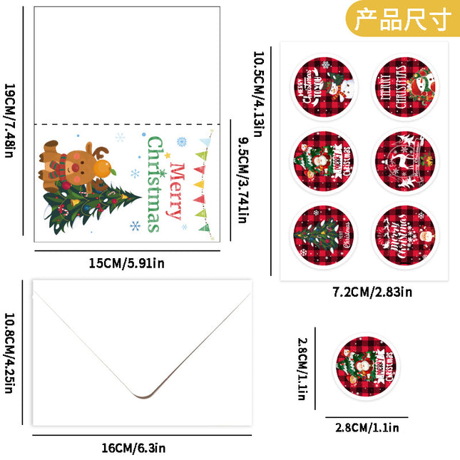 Cross-Border Christmas Greeting Card Blessing Card Cartoon Set with Money Christmas Postcard Decoration with Envelope