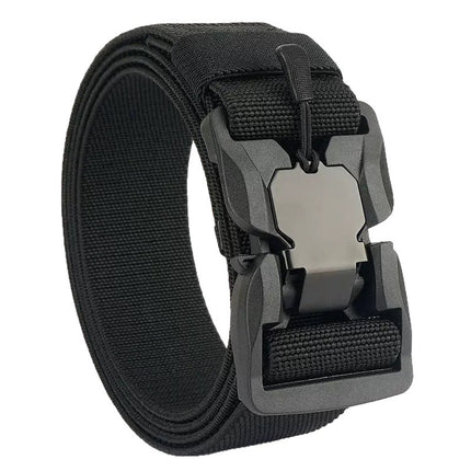 Explosive outdoor tactical belt magnetic suction buckle men's and women's convenient nylon elastic woven belt factory straight hair