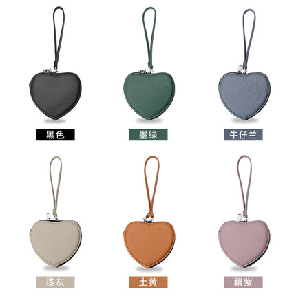 Genuine Leather Coin Purse Women's Korean Style New Arrival Cute Hand Carrying Love Bag Coin Lipstick Earphone Storage Small Wallet
