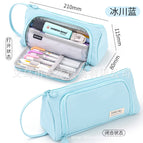 Oxford cloth triangle pencil case [light blue]