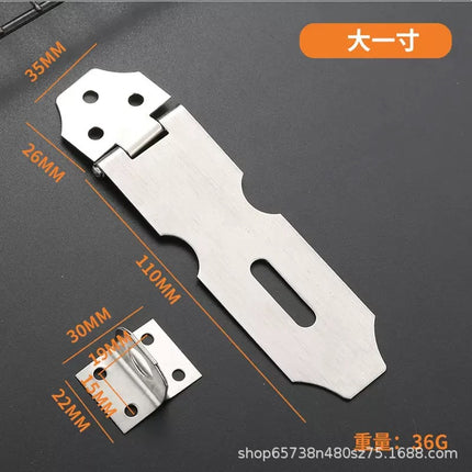 Stainless Steel Latch Lock Door Nose Wooden Door Surface-Mounted Bolt 90-Degree Right Angle Lock Plate Door Buckle Door Bolt Door Lock with Lock