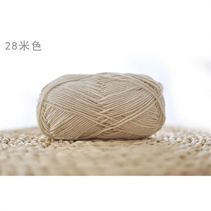 Xuefeier 4-Strand Milk Cotton Wool Ball 4-Strand Combed Cotton Thread Does Not Ball Baby Hand-Knitted DIY Cute Doll