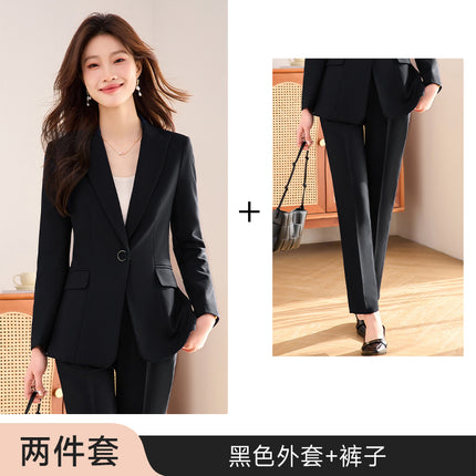 Suit suit Women's Spring and Autumn Business Dress Front Desk Reception Work Clothes Suit Interview Suit Sales Department Property Tooling