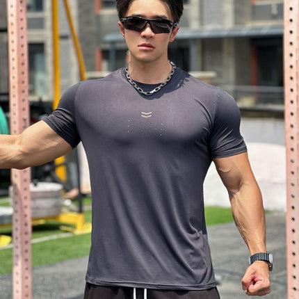 American Muscle Sports Half Tight Fitness Short Sleeve Men's Basketball Running Training Cool Beautiful Pull Rack Sports T-shirt