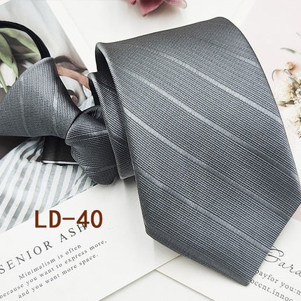 Factory In-Stock Zipper Tie Men's Formal Business 8cm Lazy Tie Red Black Striped Workplace Striped Tie
