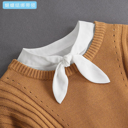 Winter Decorative Collar Women's Autumn and Winter All-match Shirt Collar Fake Collar Plaid Collar Point Collar Men's and Women's Casual Decorative Collar