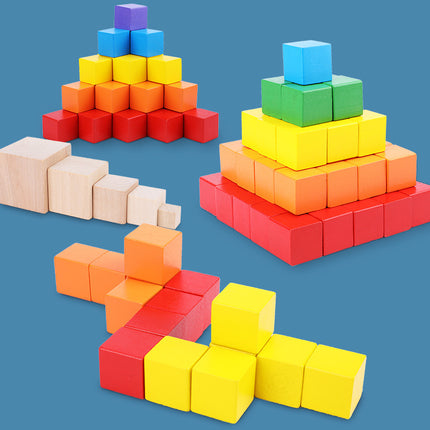 Cube Building Blocks Math Teaching Aids Cube Square Building Blocks Pupils Small Blocks Toys Wood Blocks Square