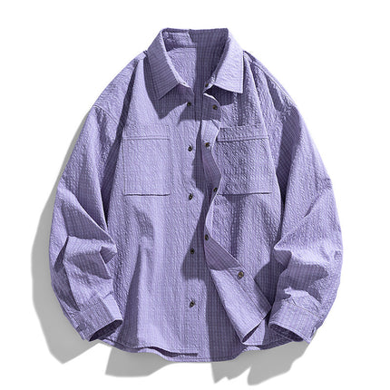Youth Tooling Shirt Men's Spring and Autumn Fashionable Brand Loose Lapel Shirt Fashionable Casual Long Sleeve Jacket Coat Men