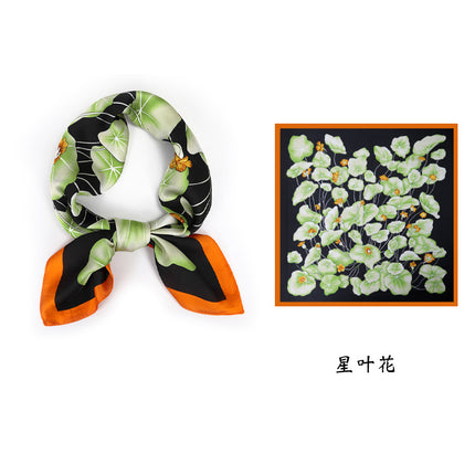 Spring and Summer 70cm Small Square Scarf Women's Autumn and Winter New Foreign Style Fashion All-match Shake Tone Same Scarf Scarf