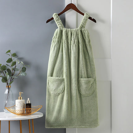 Cross-Border Fashion New Wearable Coral Velvet Suspender Dress Women's Full-Body Sleeveless Bathrobe Absorbent Bathing Skin-Friendly Bath Towel