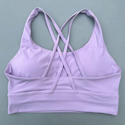 European and American Women's Shockproof Cross Yoga Sports Bra Outer Wear Running Fitness Soft Bra Tight Vest