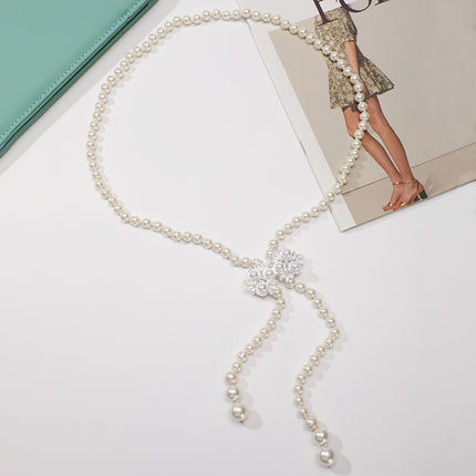 Tweed Style Pearl Waist Chain Decoration Summer Dress High-End Elegant Accessible Luxury Style Fashionable Simple Pearl Chain