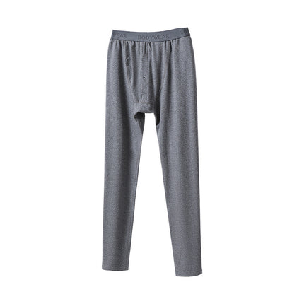Men's Lycra Cotton Pants Thin Leggings Solid Color Middle-aged and Elderly Cotton Pants Youth Pants Thread Pants Warm Pants for Men