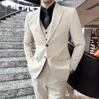 Apricot three-piece suit (suit + trousers + vest) / M