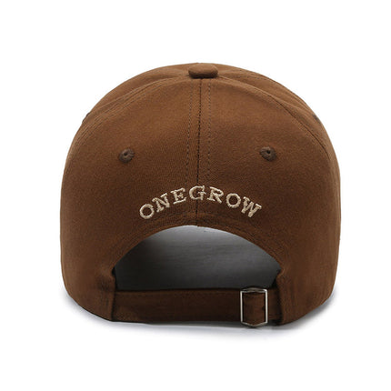 Guannuo Hat South Korea Embroidered Big Head Baseball Cap Women's Face Small Cap Wide Brim Big Face Widened Hat