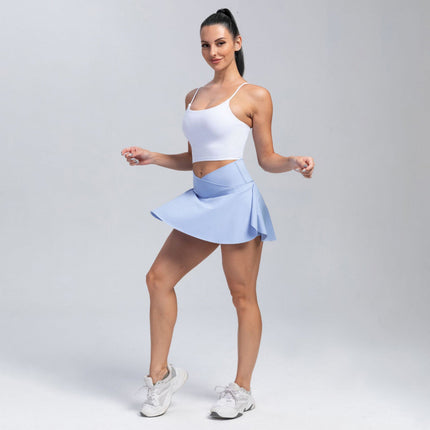 Cross-border Nylon Sports Skirt Yoga Shorts Skirt Tennis Skirt Fitness Clothes Running Outdoor High Waist Yoga Clothes Women