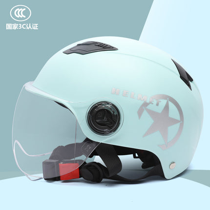 ABS material helmet battery car helmet 3C certification electric car helmet men and women four seasons universal summer helmet