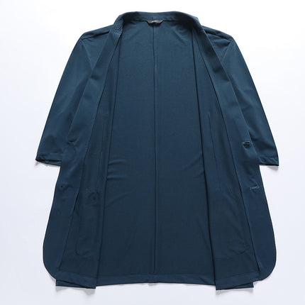 Fat Guy 2025 Summer Ice Silk Thin Three-Quarter Sleeve Suit Men's Plus Size Casual Single Suit Jacket