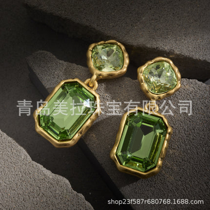 Oscardelarenta new crystal sugar vintage earrings niche design geometric simple fashion high sense