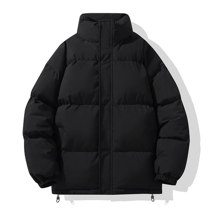 Solid Color Cotton Jacket for Men and Women, Couple's Stand-Collar Puffer Jacket, Winter Cold-Proof, Warm, Thick, Versatile Cotton Coat, Winter Style