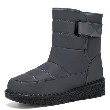 Women's Winter Cotton Boots, Large Size, Fleece-Lined, Thickened Long Boots, Lightweight Polyurethane Cotton Shoes, Warm Snow Boots