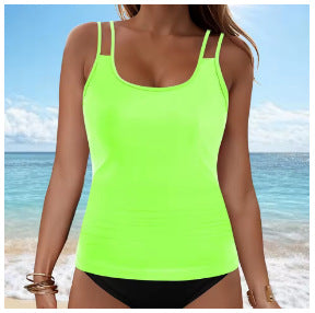 [Set] 2025 New Women's Split Swimsuit Digital Printing European and American Large Size Tankini Dropshipping